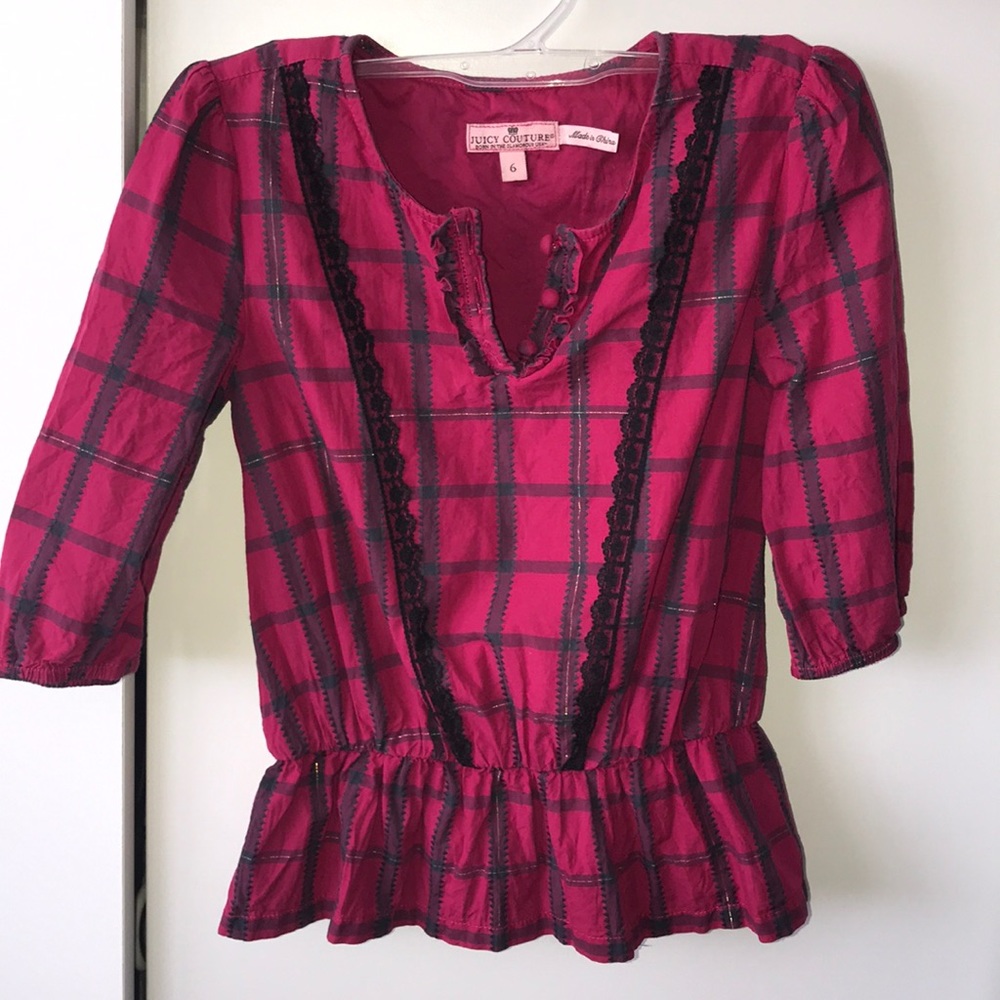 👑Juicy Couture Pink Plaid Top👑